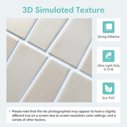 3D Trapez Creme | Selbstklebende Wandfliesen kaufen 5