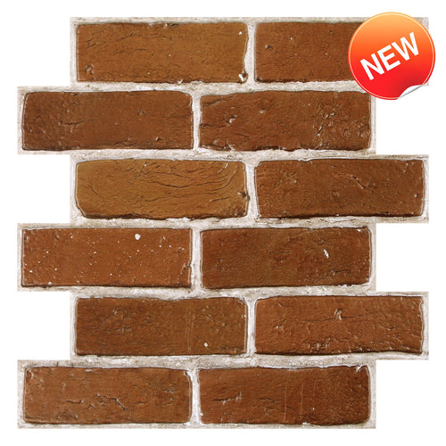 3D Vintage Orange Ziegel | Selbstklebende Wandfliesen 0
