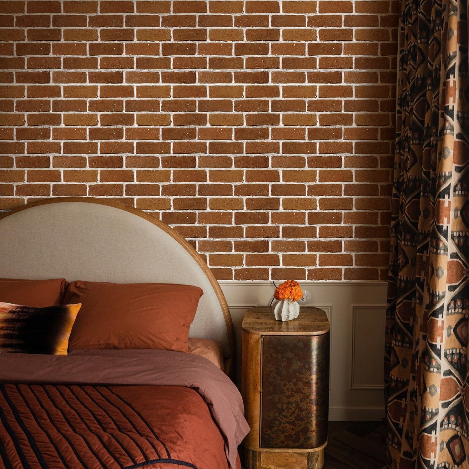 3D Vintage Orange Ziegel | Selbstklebende Wandfliesen 2