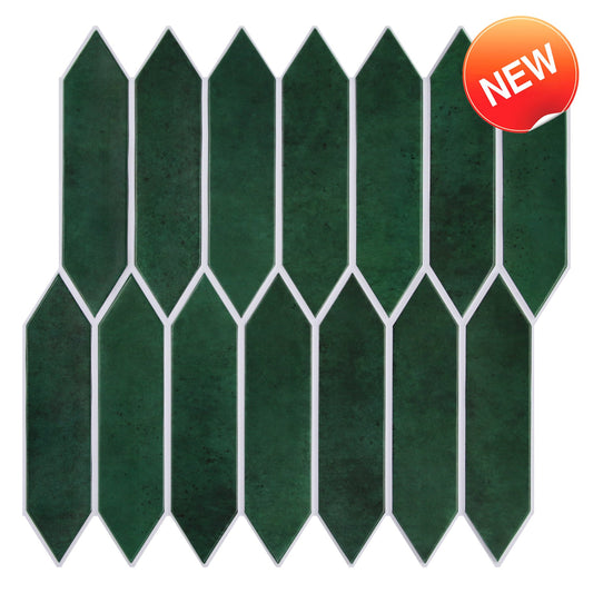 3D Waldgrün | Hexagon Peel and Stick Wandfliese für Bad und Küche 0