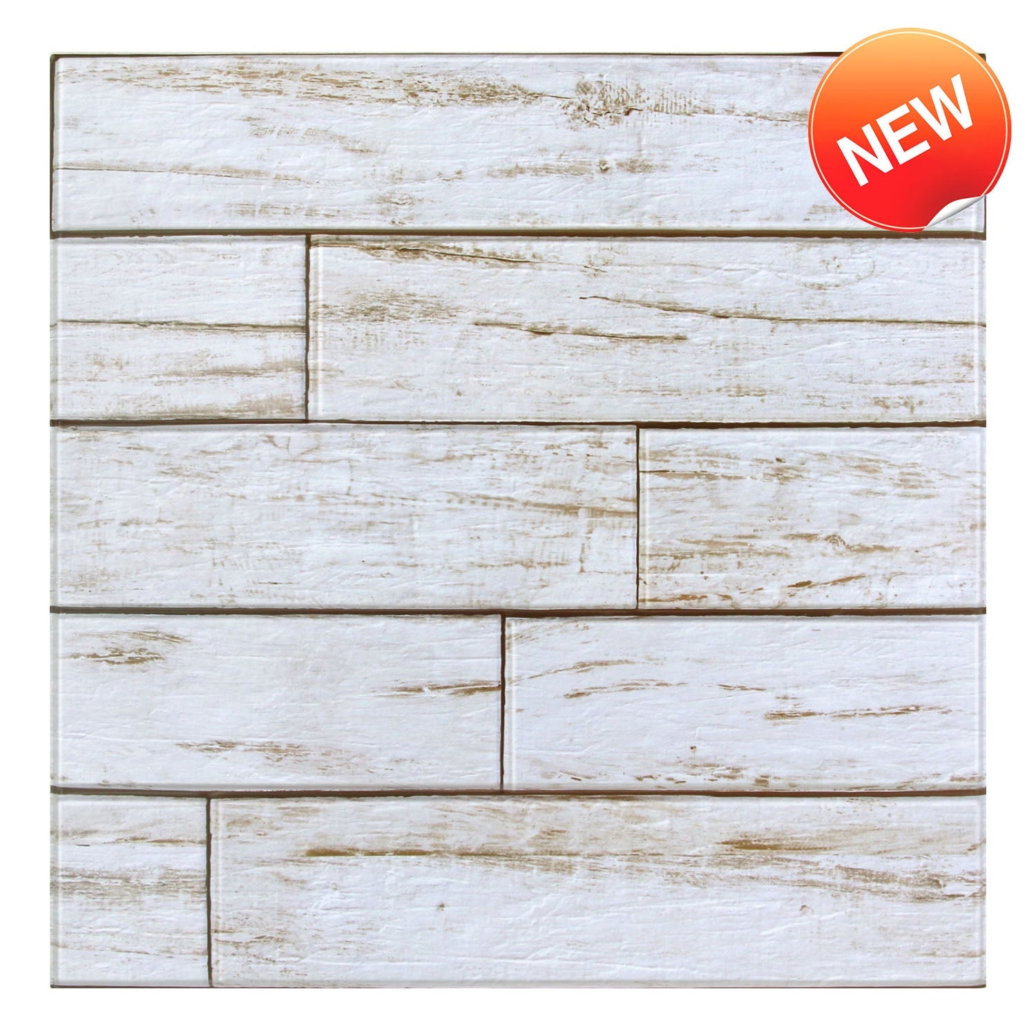 3D Weiß Shiplap Holzpaneele | Selbstklebende Wandverkleidung 0
