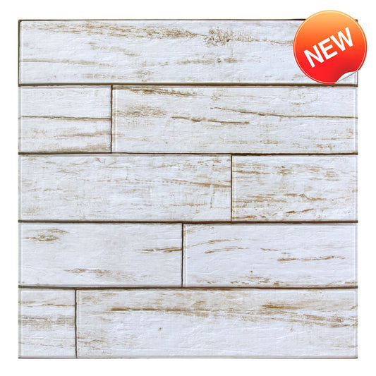 3D Weiß Shiplap Holzpaneele | Selbstklebende Wandverkleidung 0