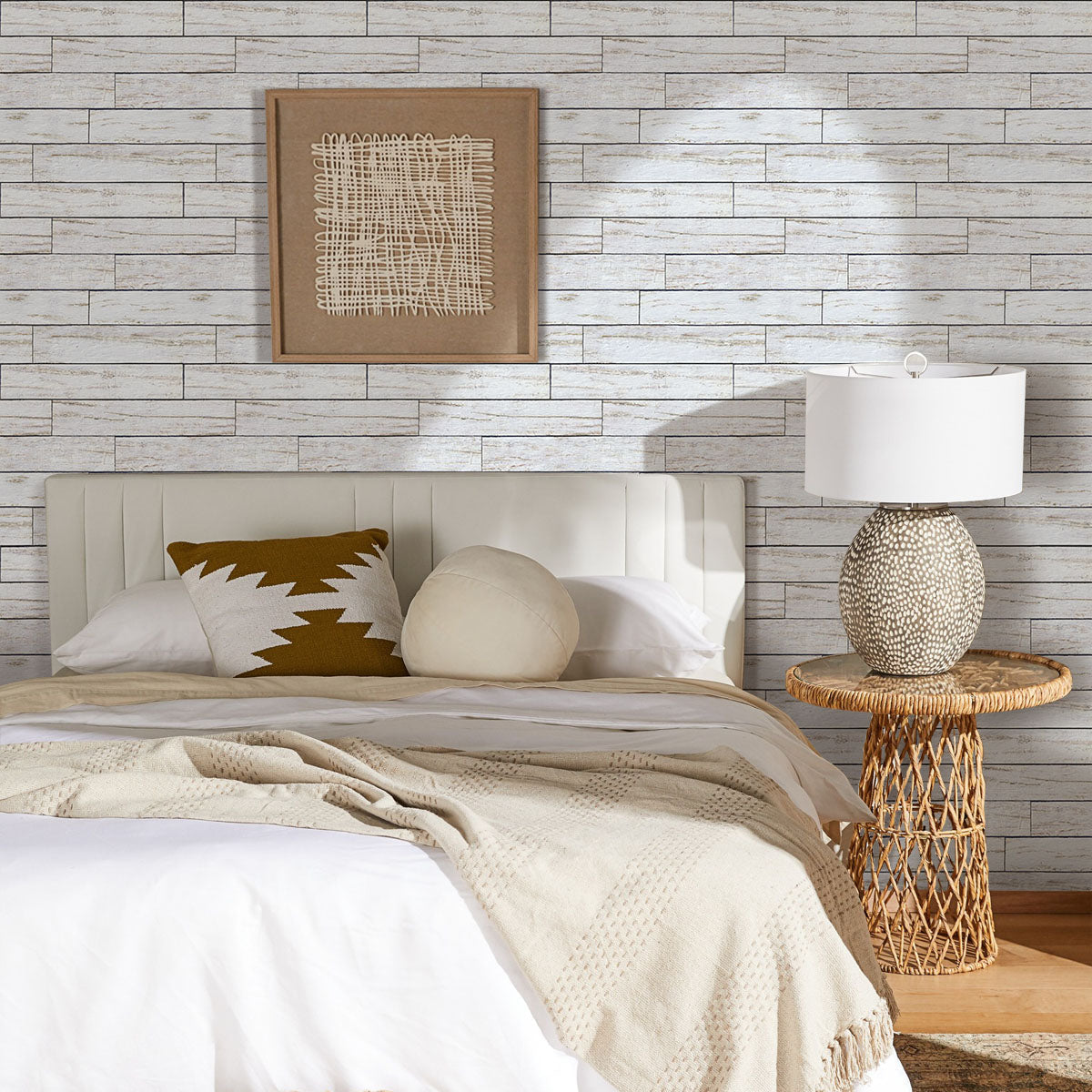 3D Weiß Shiplap Holzpaneele | Selbstklebende Wandverkleidung 1