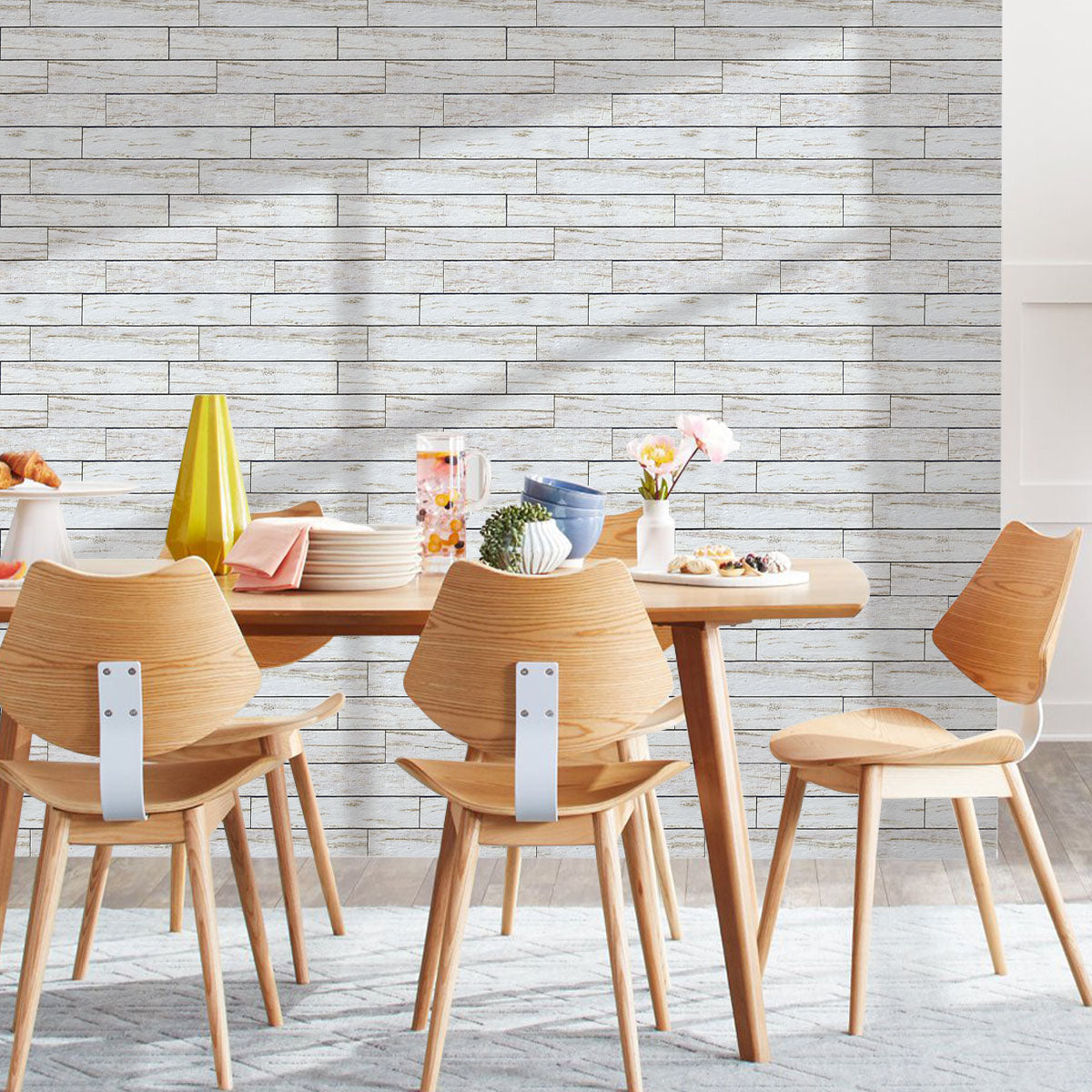3D Weiß Shiplap Holzpaneele | Selbstklebende Wandverkleidung 4