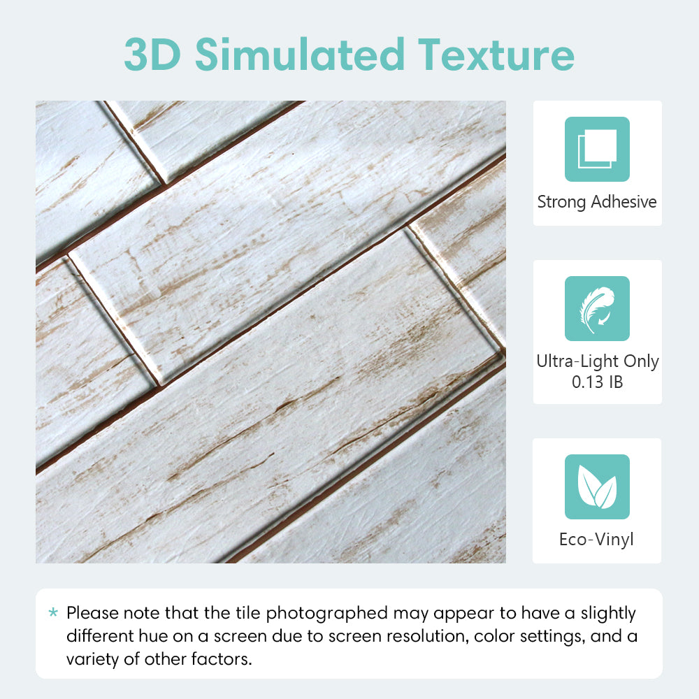 3D Weiß Shiplap Holzpaneele | Selbstklebende Wandverkleidung 5