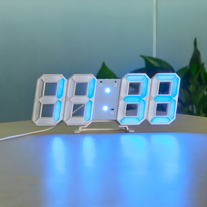 Moderne 3D-LED Wanduhr Schwarz | Digitale Küchenuhr Hingucker 4