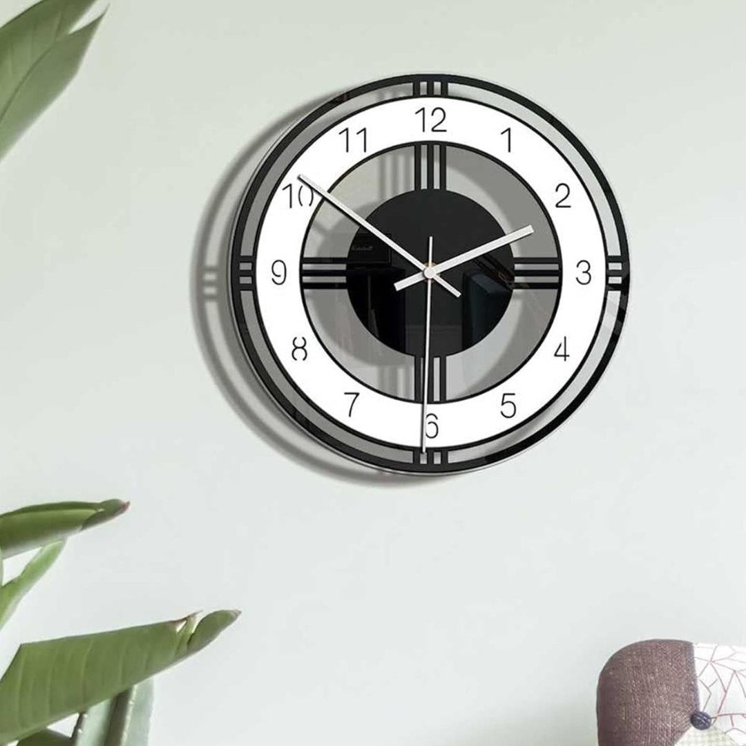 Schwarze Wanduhr | Moderne Wanddekoration für Wohnzimmer 2