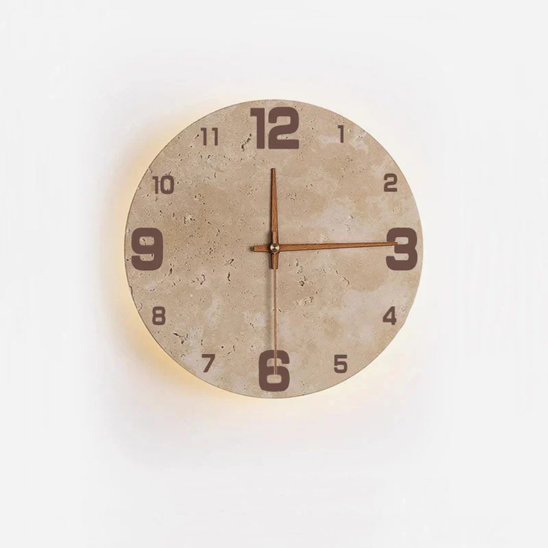 Secunda | Moderne Marmor LED Wanduhr 23 cm 3