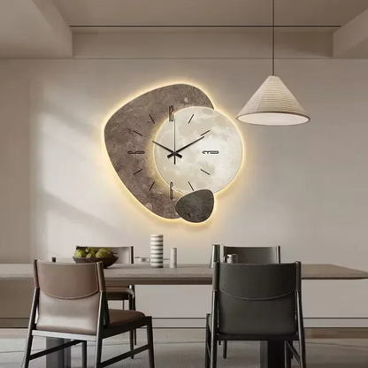 Brisva | Große Wanduhr Holz mit LED-Beleuchtung Modern 4