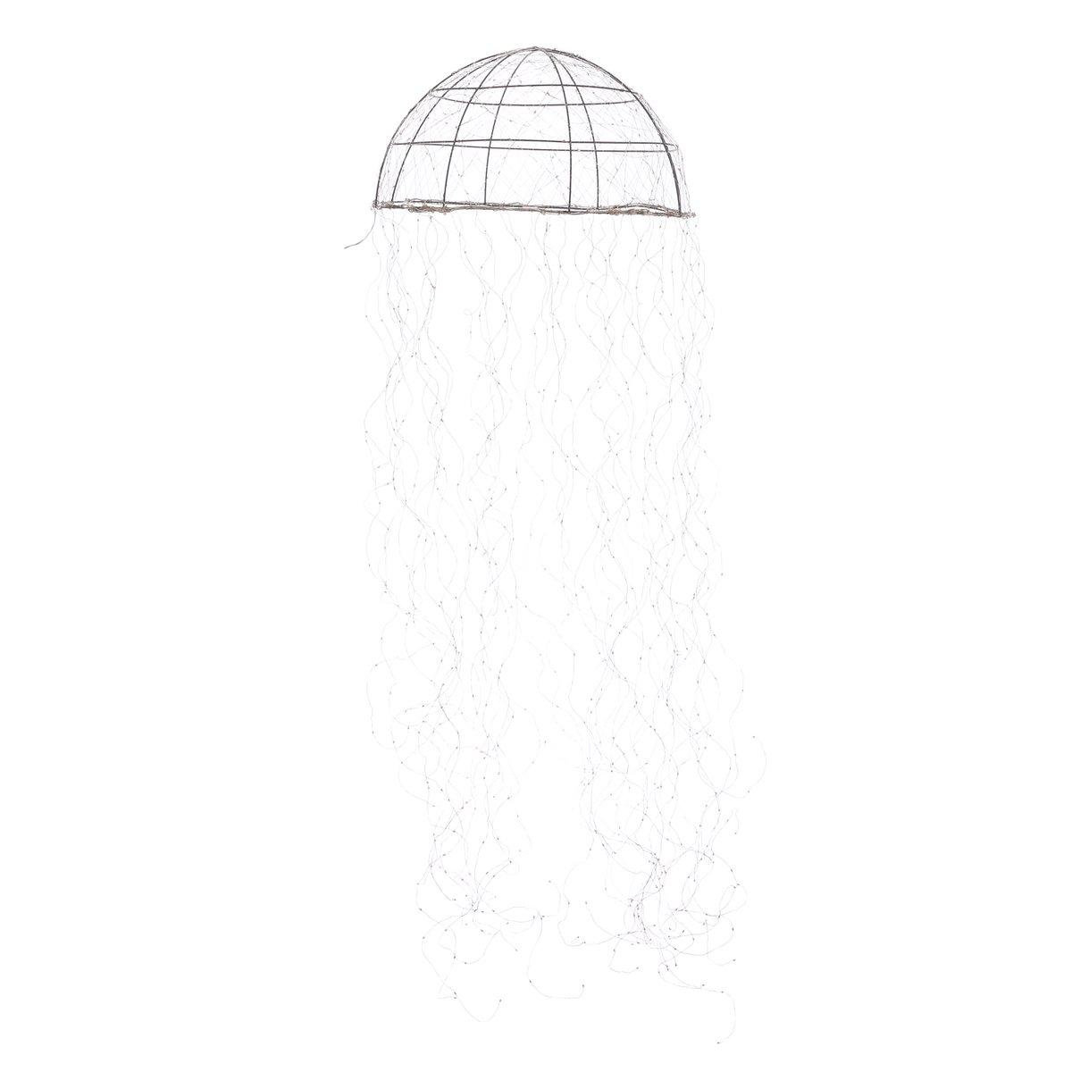 Kronleuchter Qualle mit warmweißer LED-Beleuchtung – H200 x Ø60 cm – Silber