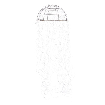 Kronleuchter Qualle mit warmweißer LED-Beleuchtung – H200 x Ø60 cm – Silber