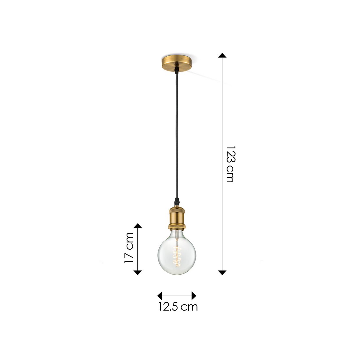 Hängelampe Bronze Vintage - G125 - dimmbar E27 klar