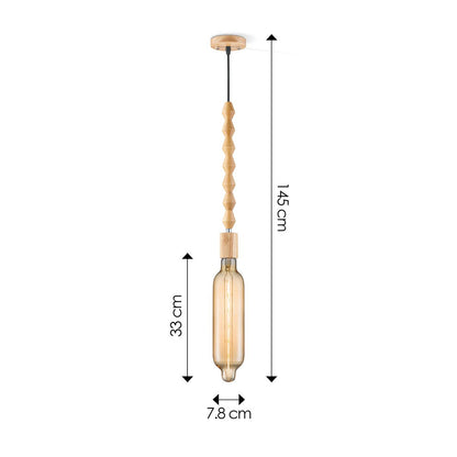 Hängelampe Dana Tube - LED G125 Lampe - dimmbar E27 bernsteinfarben