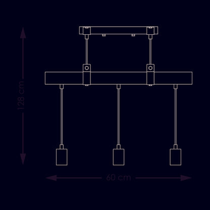 Hängelampe Denton - Holz - 60x14x128cm