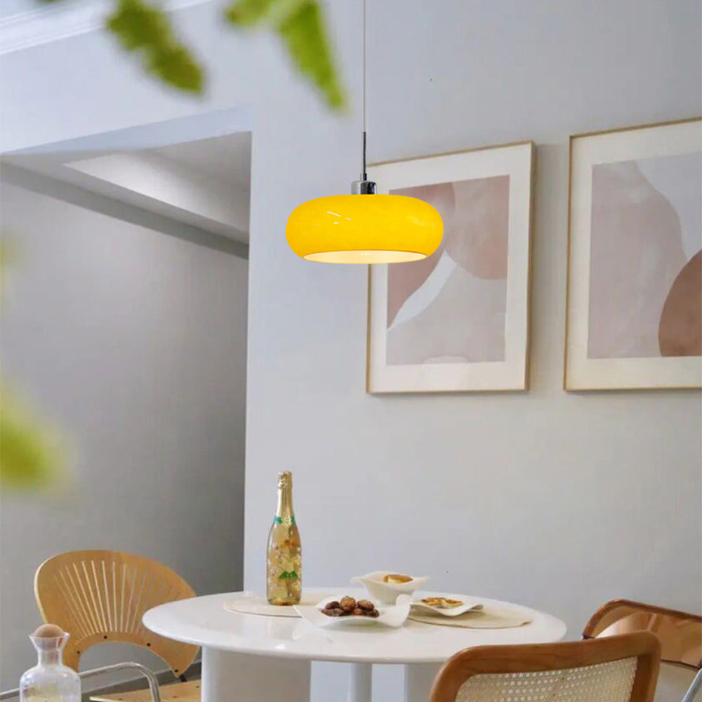 Hailie | Pendelleuchte Orange/Weiß 28 cm Glas 5