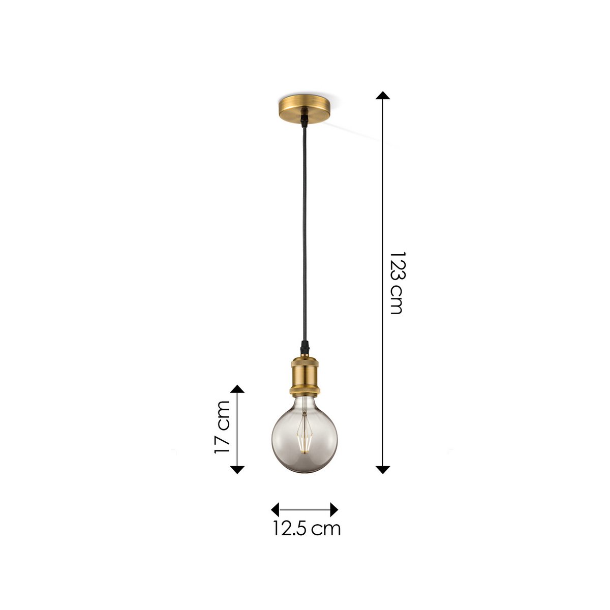 Hängelampe Bronze Vintage - G95 - dimmbar E27 Rauch