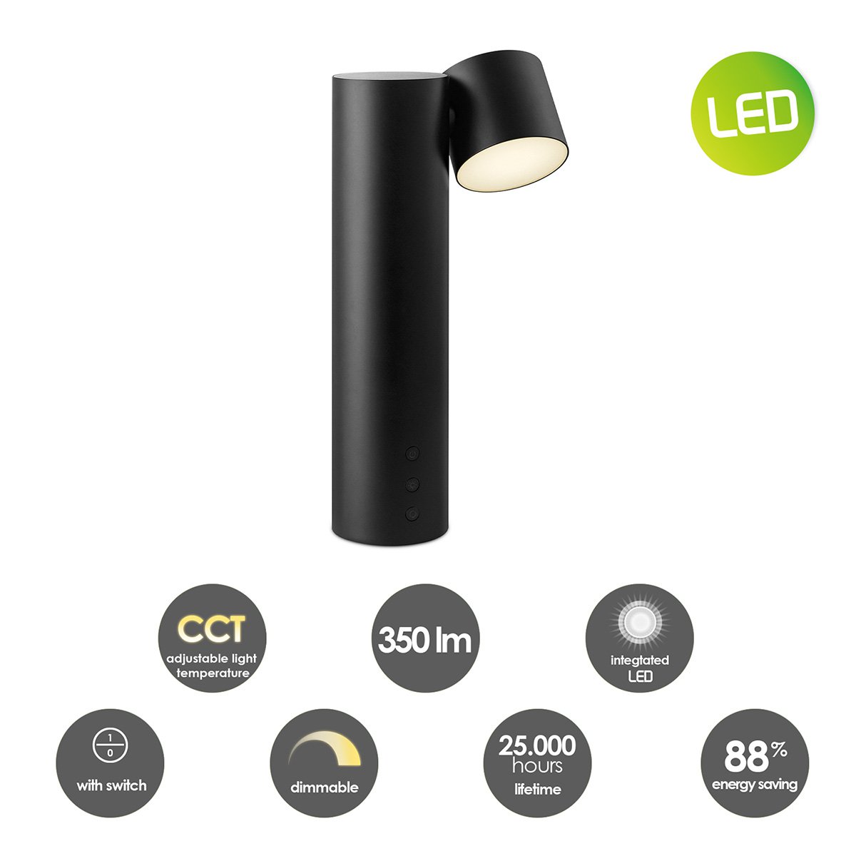 Lar LED-Schreibtischlampe 5W Schwarz - Lar verstellbar