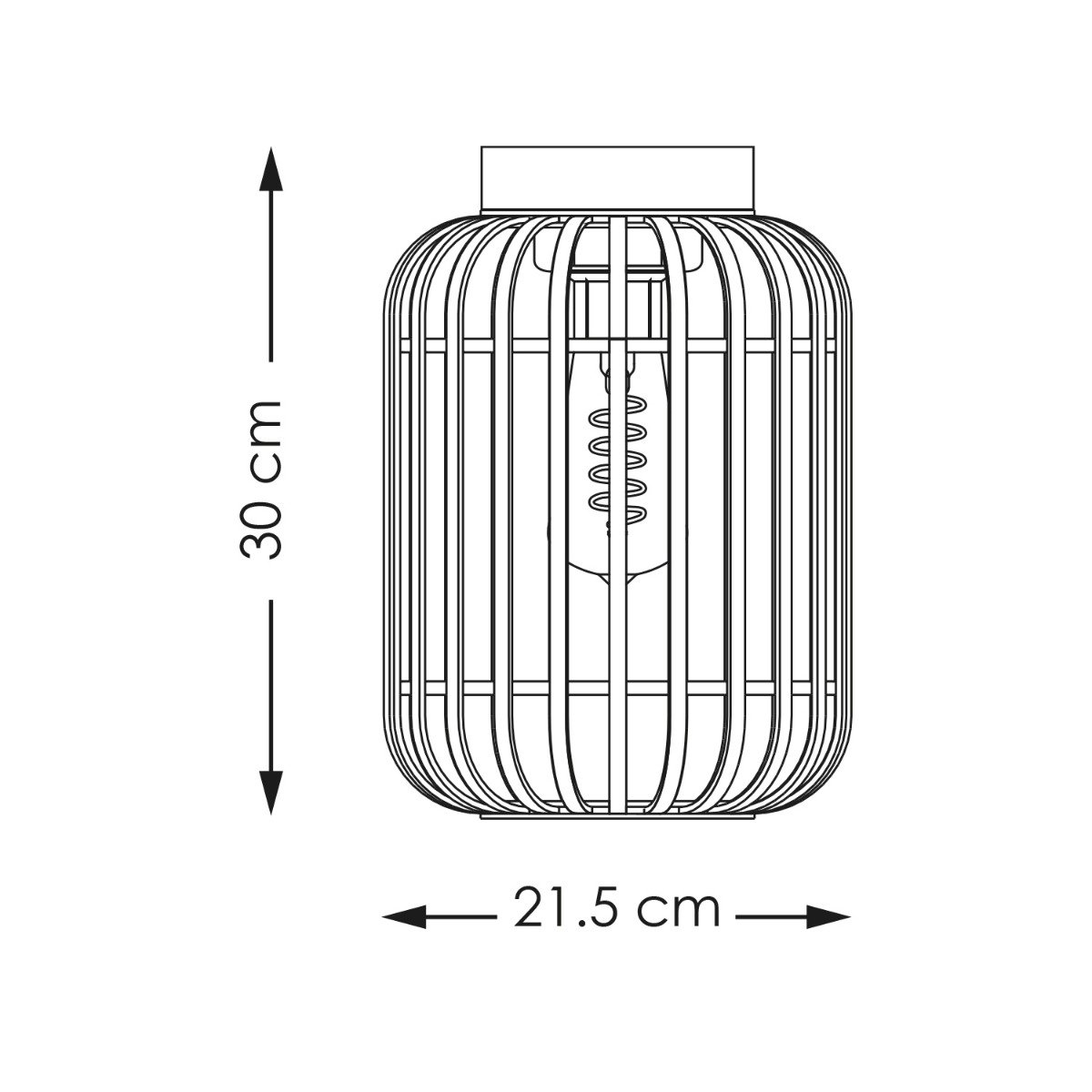 Home Sweet Home Deckenleuchte mit Bambusschirm 21,5 x 21,5 x 30 cm