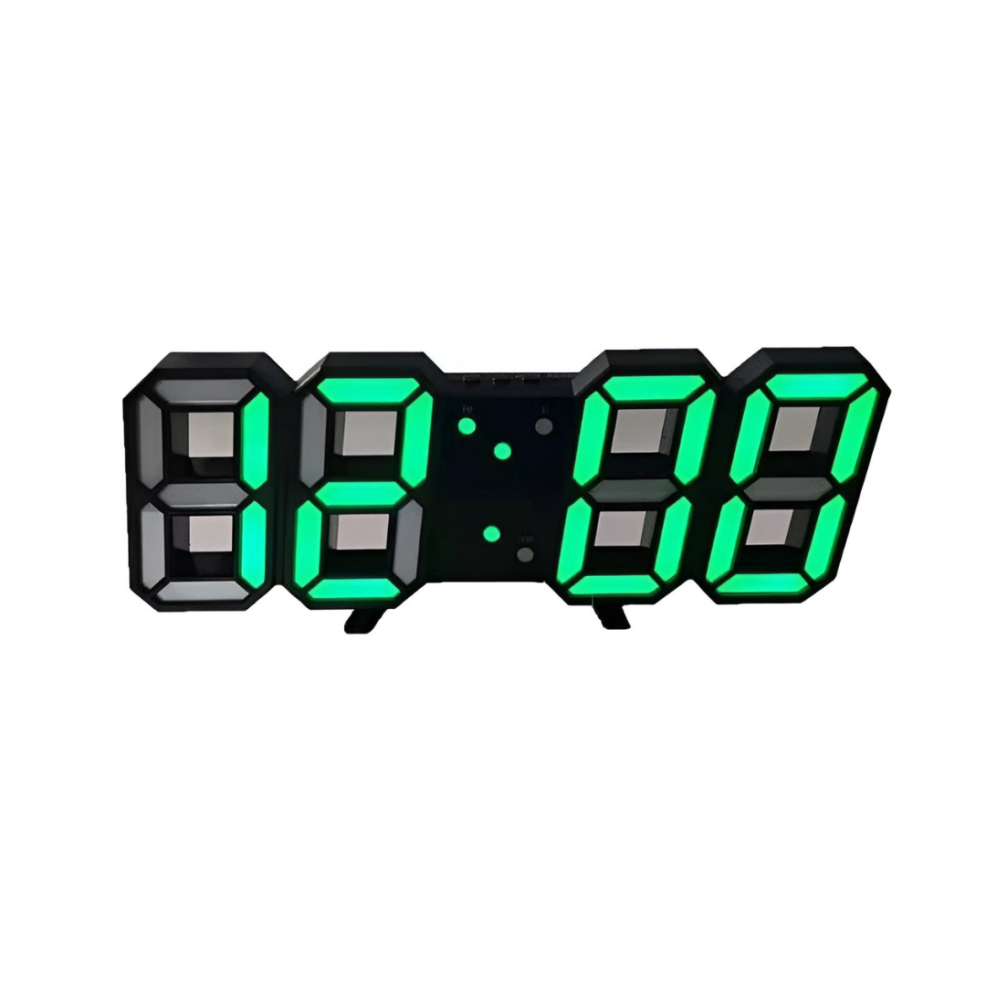 Moderne 3D-LED Wanduhr Schwarz | Digitale Küchenuhr Hingucker 6