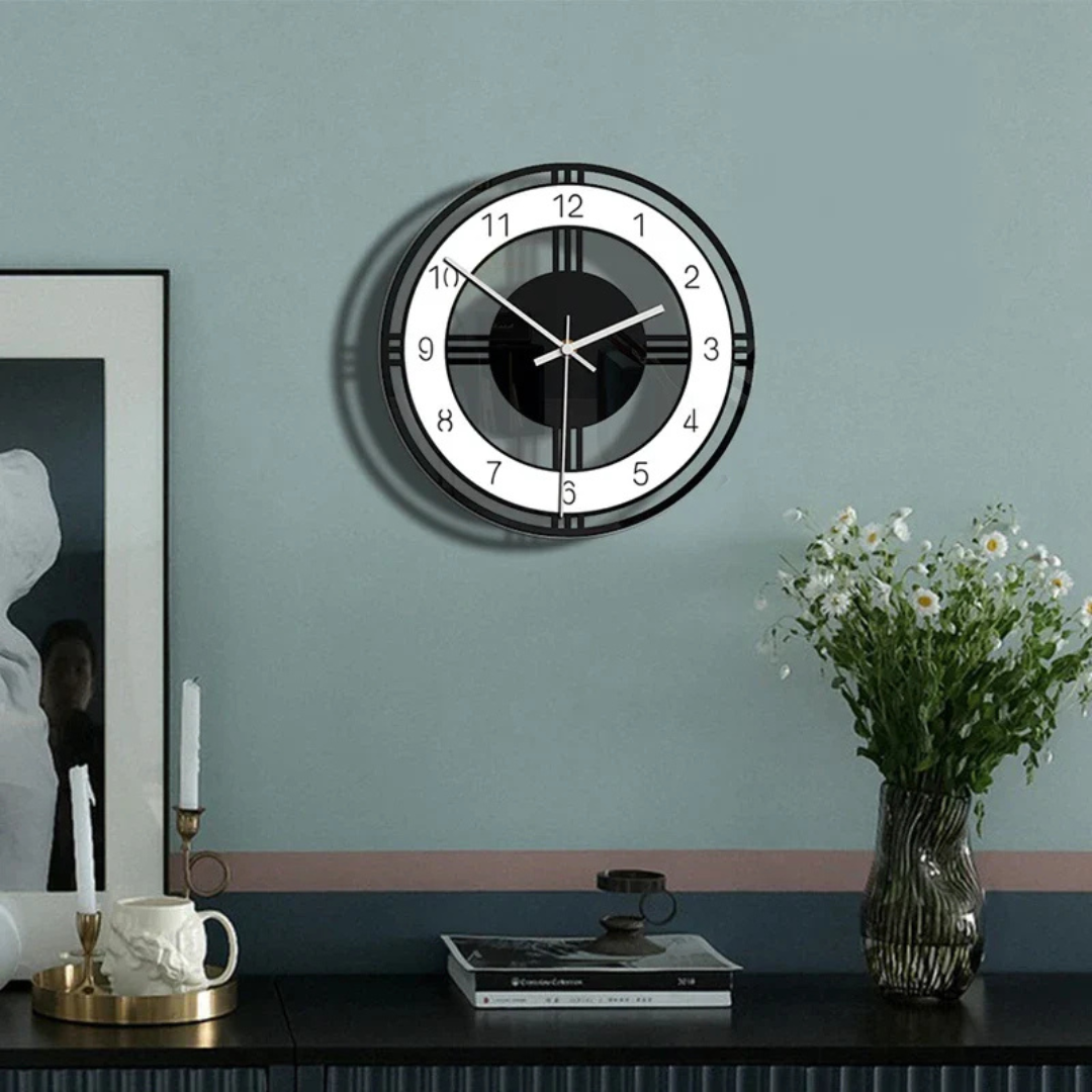 Schwarze Wanduhr | Moderne Wanddekoration für Wohnzimmer 3