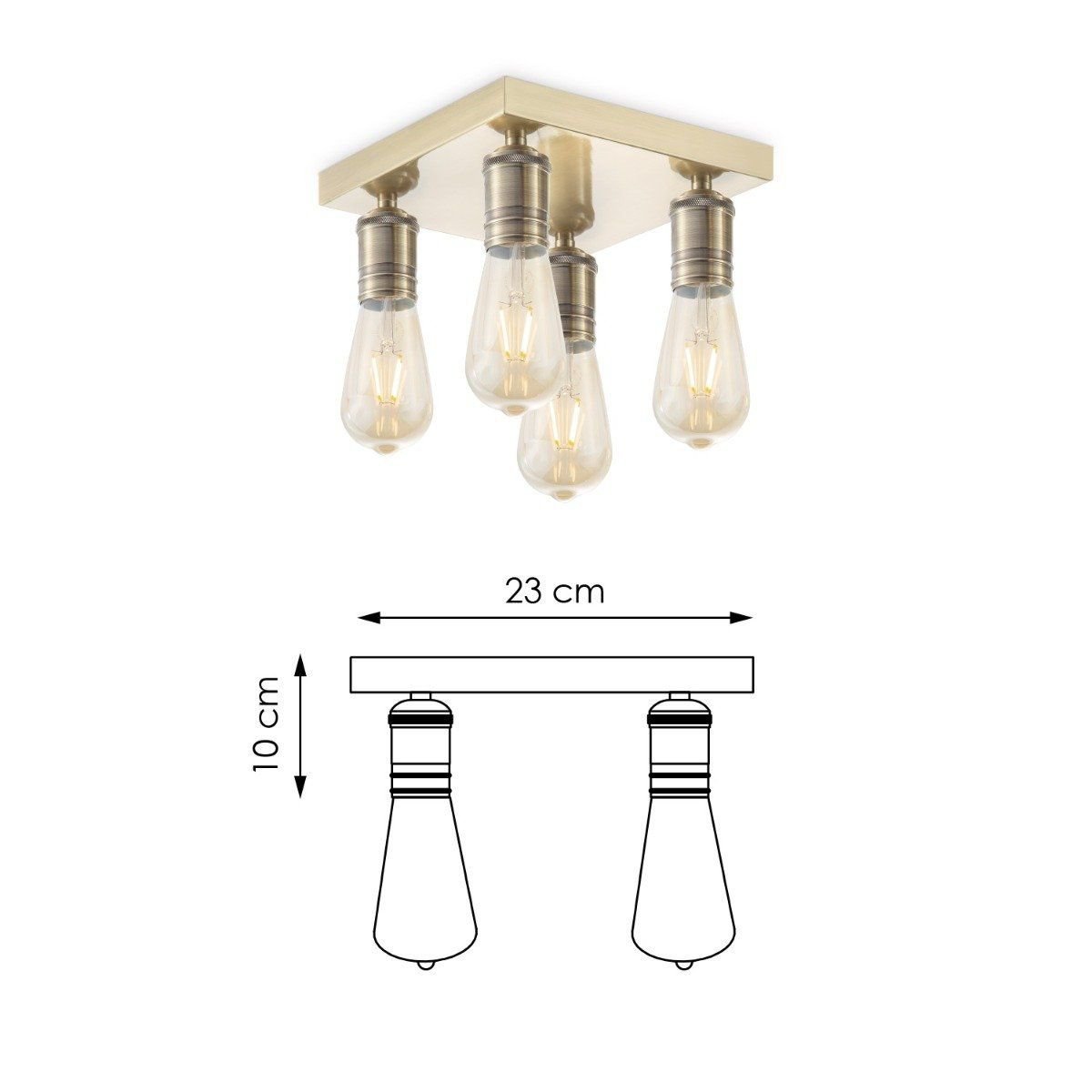 Aufbaustrahler Nitro 4 - inkl. dimmbarer LED-Lampe - Messing