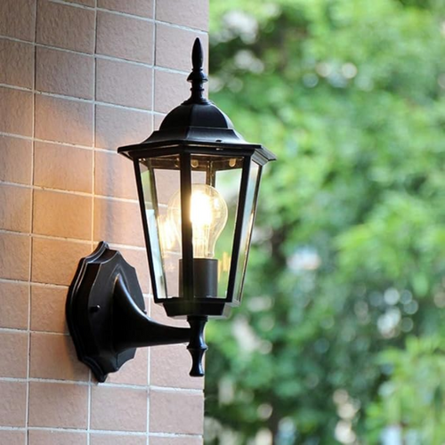 Retro Wandleuchte Außen aus Glas und Metall – Vintage Gartenlampe mit E27 Fassung für Stilvolle Beleuchtung-1