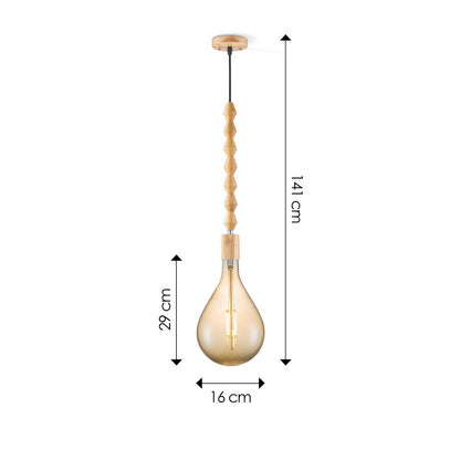 Hängelampe Dana Pear - LED G120 Lampe - dimmbar E27 bernsteinfarben