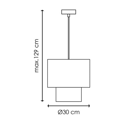 Hängelampe Cane Weave – Holz – 30 x 30 x 129 cm