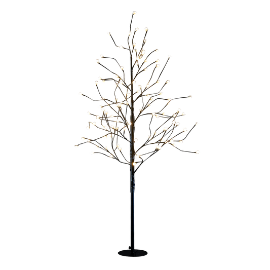 Baum mit klassischer weißer LED-Beleuchtung – H150 x Ø80 cm – Metall – Schwarz