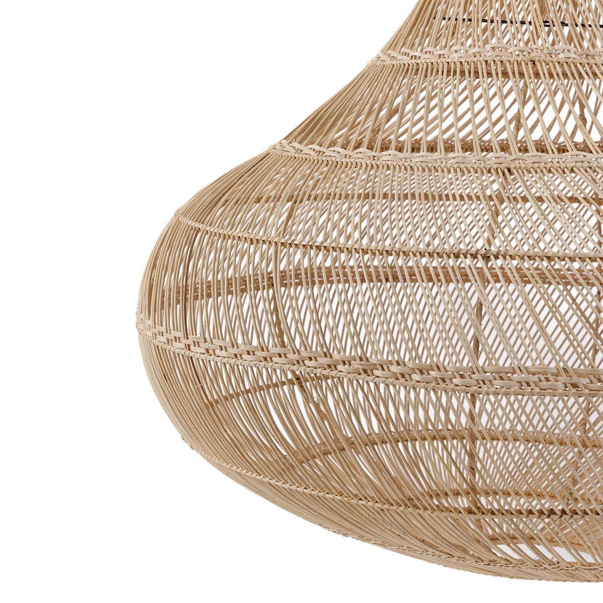Rattan-Lampenschirm „Drop“ – Handgefertigte Tropfenform in 3 Größen, Naturdesign für Pendel- oder Stehleuchte, ohne Fassung