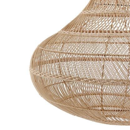 Rattan-Lampenschirm „Drop“ – Handgefertigte Tropfenform in 3 Größen, Naturdesign für Pendel- oder Stehleuchte, ohne Fassung