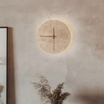 Secunda | Moderne Marmor LED Wanduhr 23 cm 2