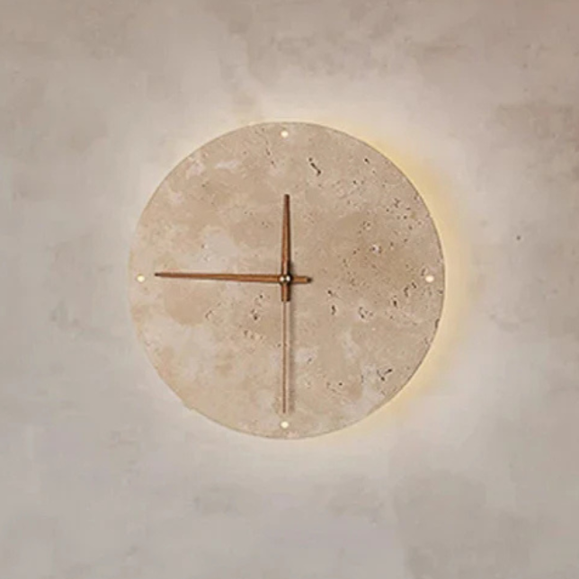 Secunda | Modern Marble LED Wall Clock 23 cm