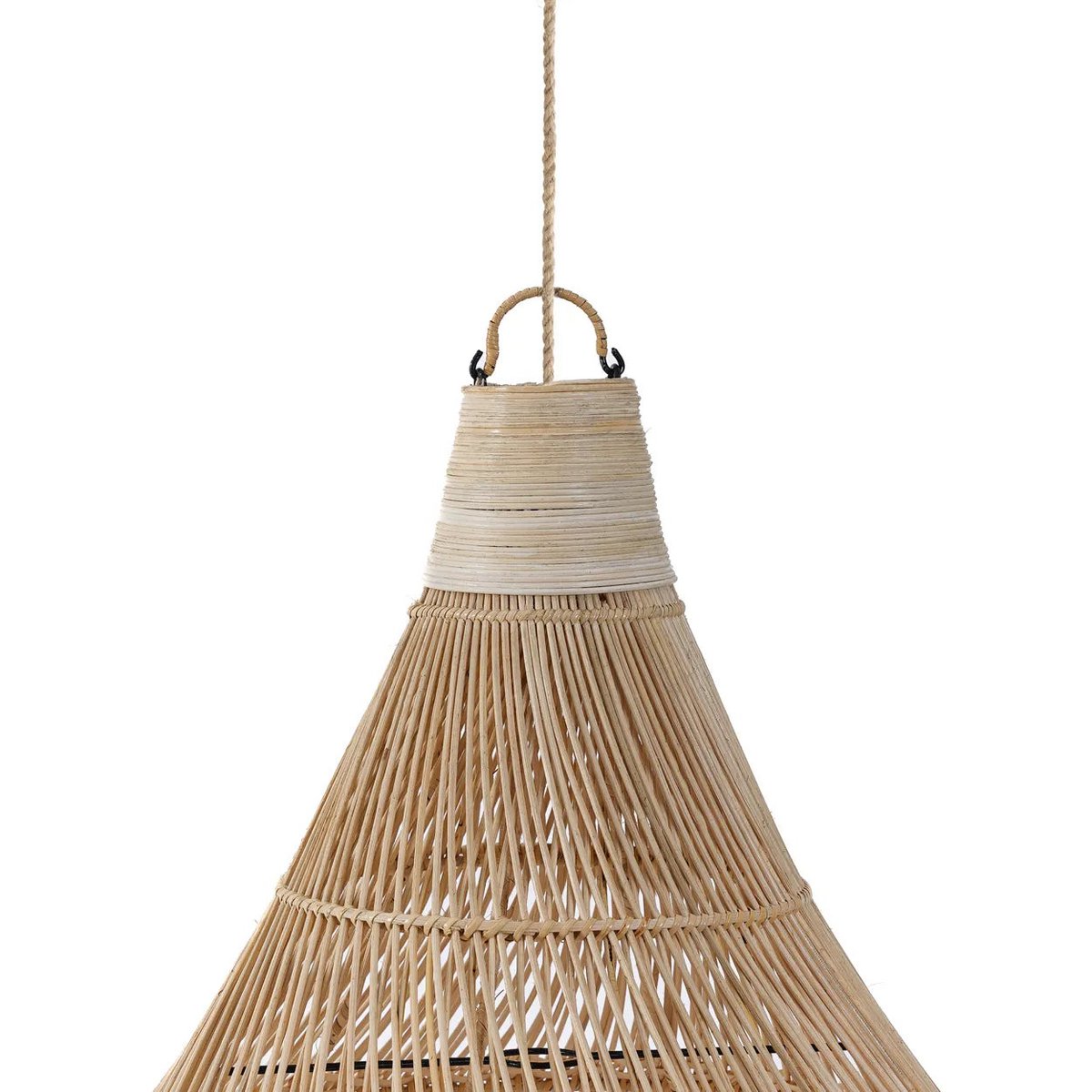 Rattan-Lampenschirm „Drop“ – Handgefertigte Tropfenform in 3 Größen, Naturdesign für Pendel- oder Stehleuchte, ohne Fassung