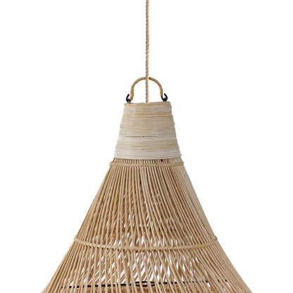 Rattan-Lampenschirm „Drop“ – Handgefertigte Tropfenform in 3 Größen, Naturdesign für Pendel- oder Stehleuchte, ohne Fassung
