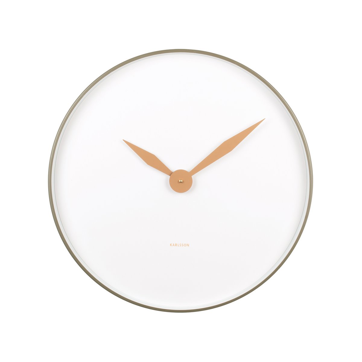 Karlsson Wanduhr „Albatross“ – Designuhr von Ewald Winkelbauer, rund & minimalistisch, in Grau, Moosgrün & mehr