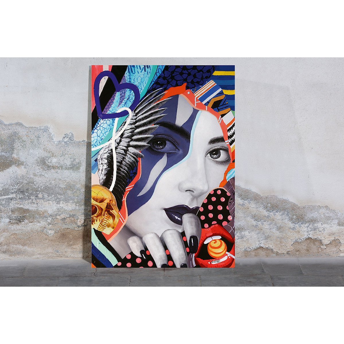 Bild"Street Art Lady"m.Lolly,bunt 70x100cm