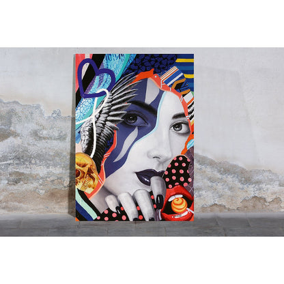 Bild"Street Art Lady"m.Lolly,bunt 70x100cm