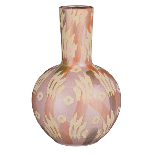 Javi Vase – H34 x Ø52 cm – Keramik – Rosa, Beige