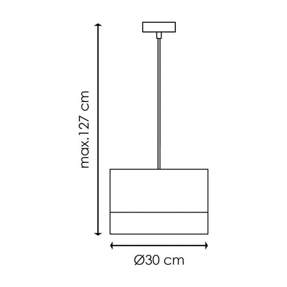 Hängelampe Cane Weave – Holz – 30 x 30 x 127 cm