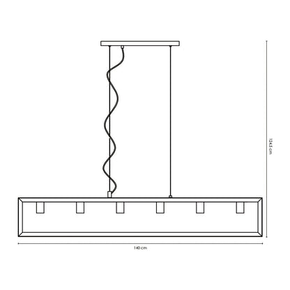 Hängelampe Dito gerade 6L - schwarz