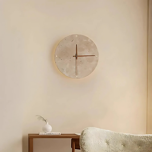 Secunda | Moderne Marmor LED Wanduhr 23 cm 1