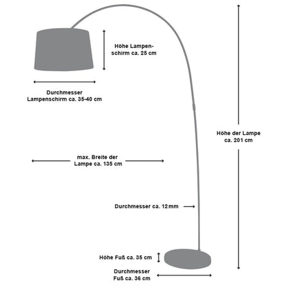 Bogenlampe 205 cm weiß