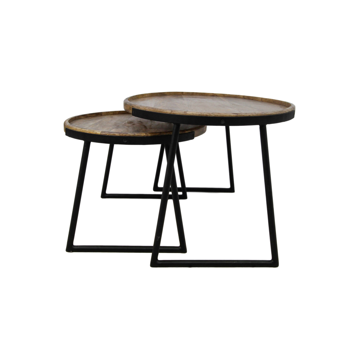 2-teiliges Couchtisch-Set Paulson - Mangoholz/Eisen