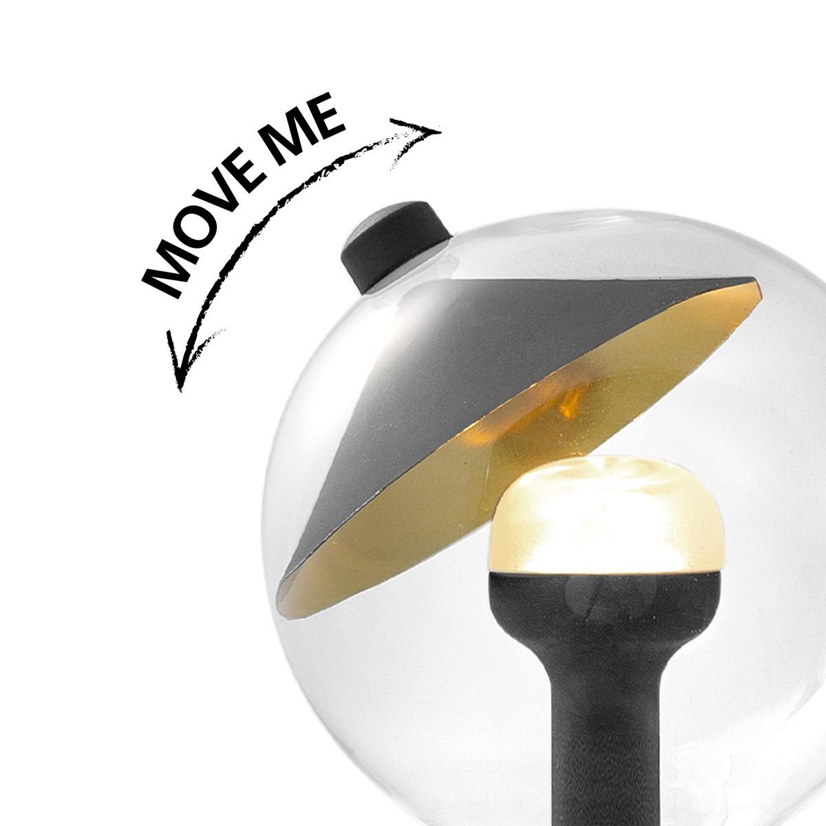 LED-Lampe Cone schwarz-gold G80 E27 3W 220Lm 2700K