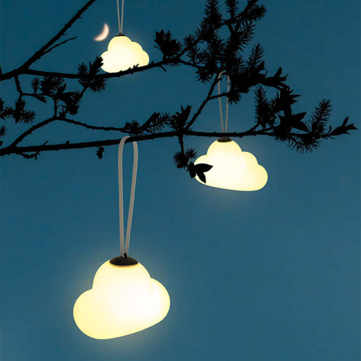 Wolkenförmige LED Hängeleuchte – Wasserdichte Pendelleuchte aus Metall und Acryl für Garten und Außenbereich, Warmweiß, 12 cm Durchmesser-6