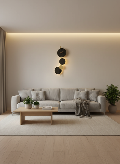 Modern LED wall clock black | Wall clock eye-catcher