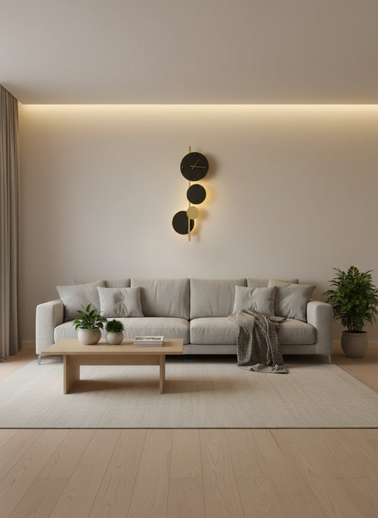 Moderne LED-wandklok Zwart | Wandklok Eyecatcher