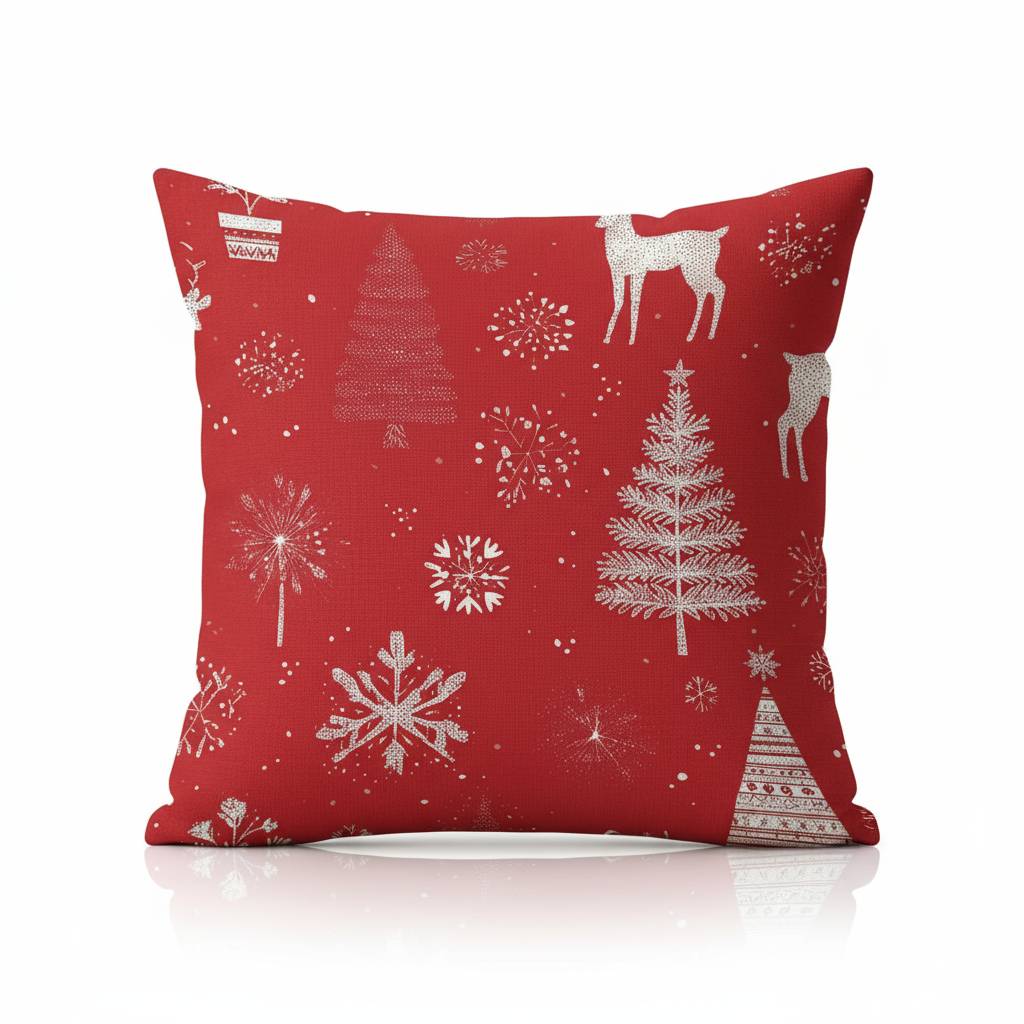 Weihnachtskissenbezug 40x40 | Dekorative Kissenhülle für Sofa