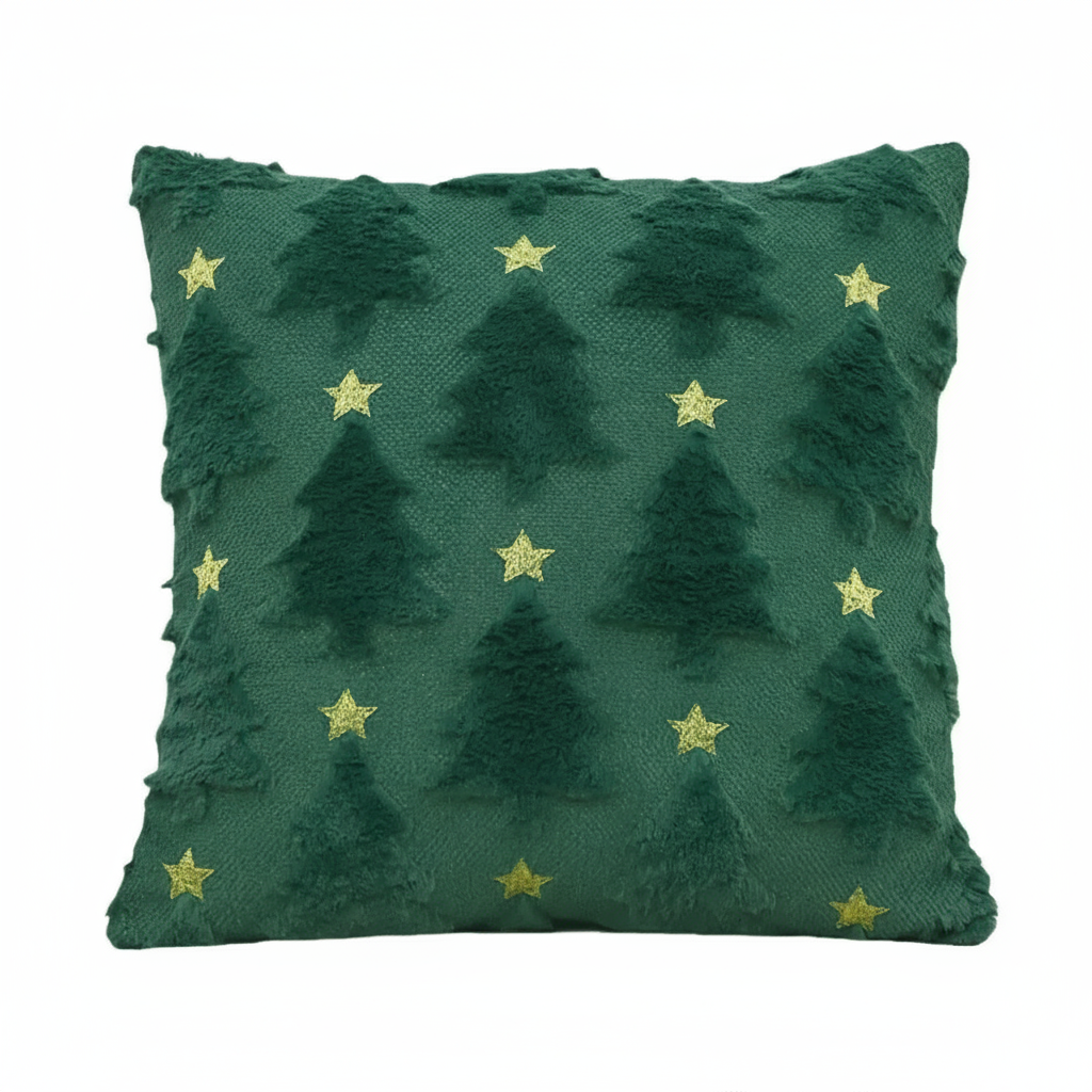 Weihnachtsbaum Kissenbezug | 45x45 cm Plüsch Dekoration